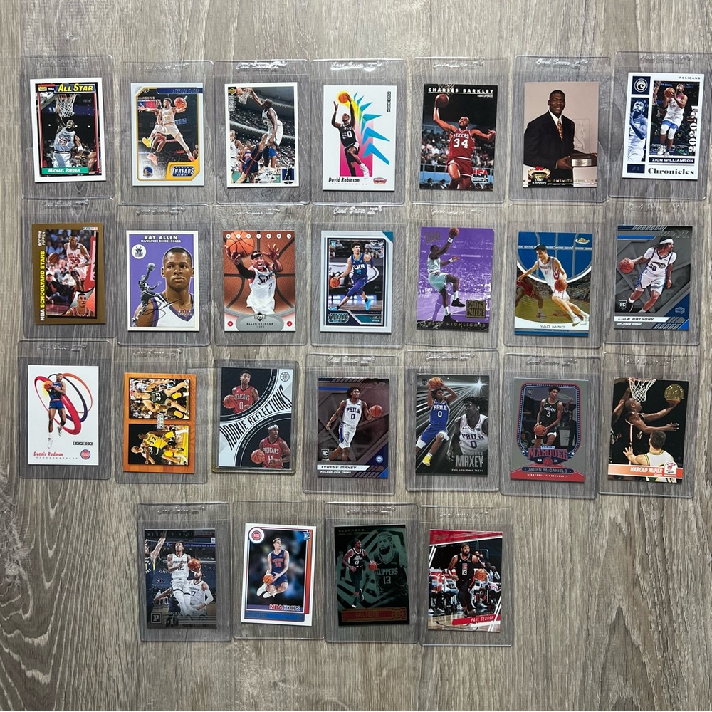NBA 25 Cards‎ Jordan Curry Ming Allen Barkley Iverson Anthony in Card Savers